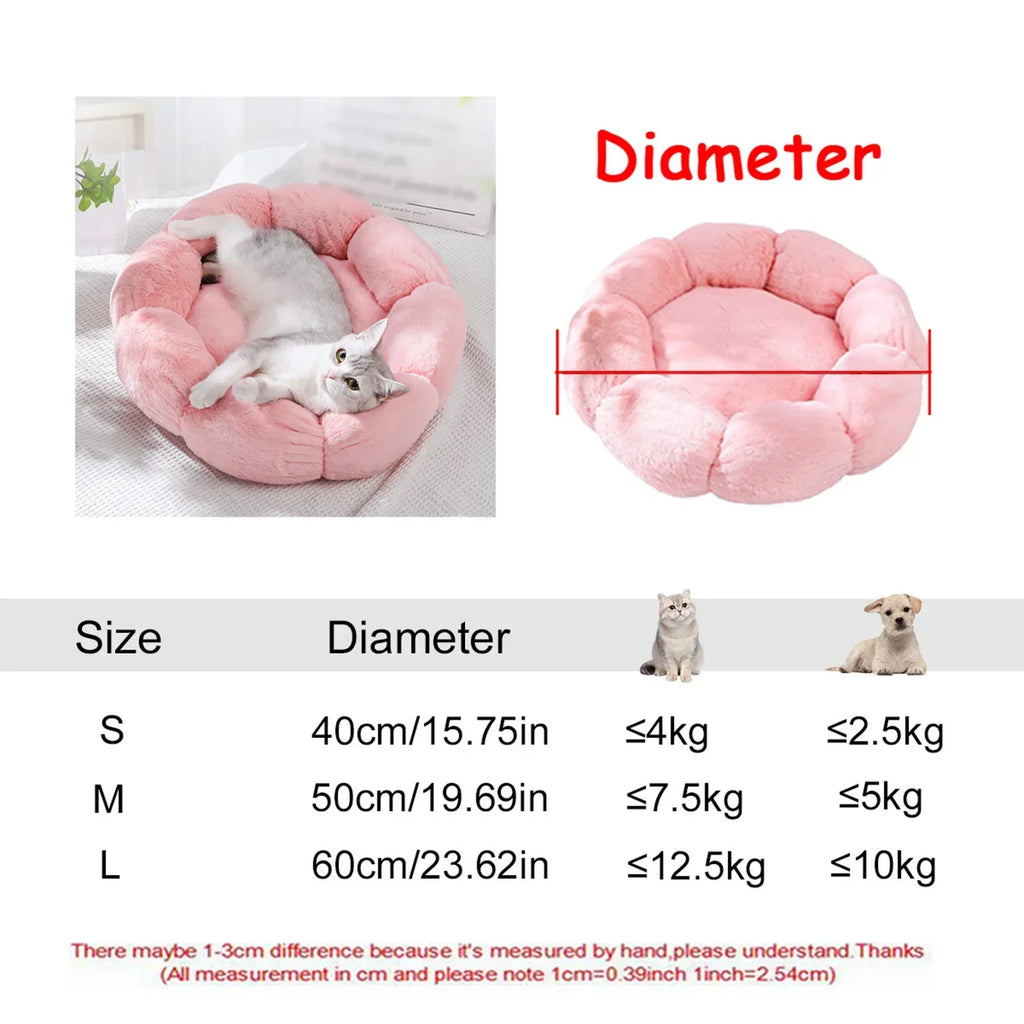 Round Plush Pet Bed – Super Soft for Dogs & Cats